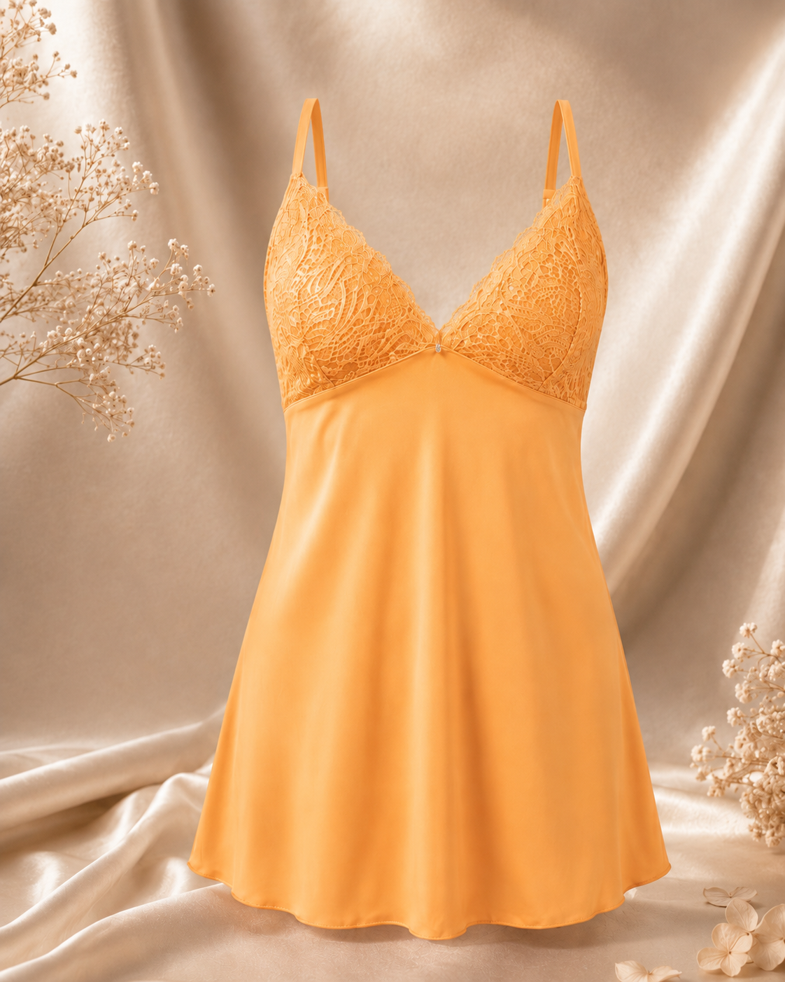 Camisola Plus Size em Microfibra com Renda