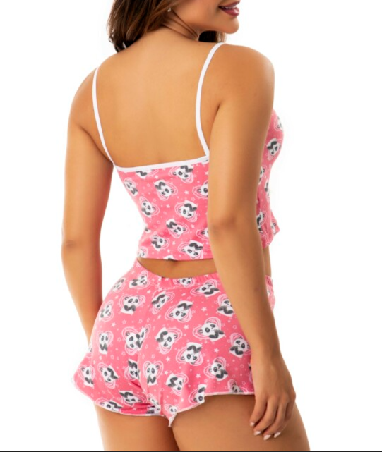 Baby Doll Feminino em Suede Estampado