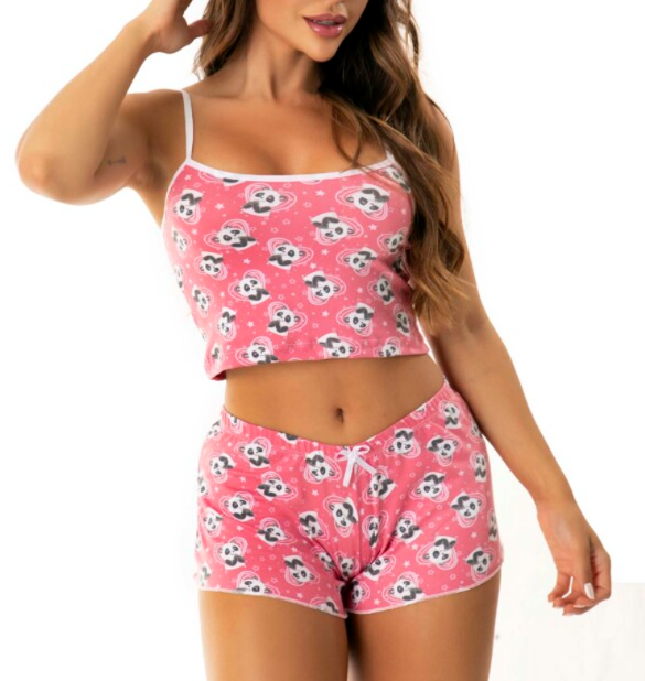 Baby Doll Feminino em Suede Estampado