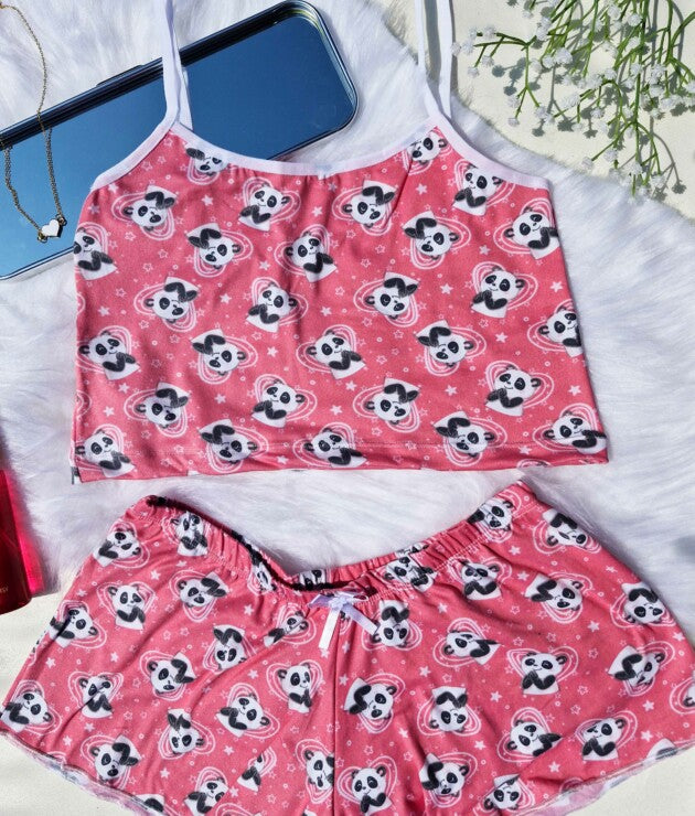 Baby Doll Feminino em Suede Estampado