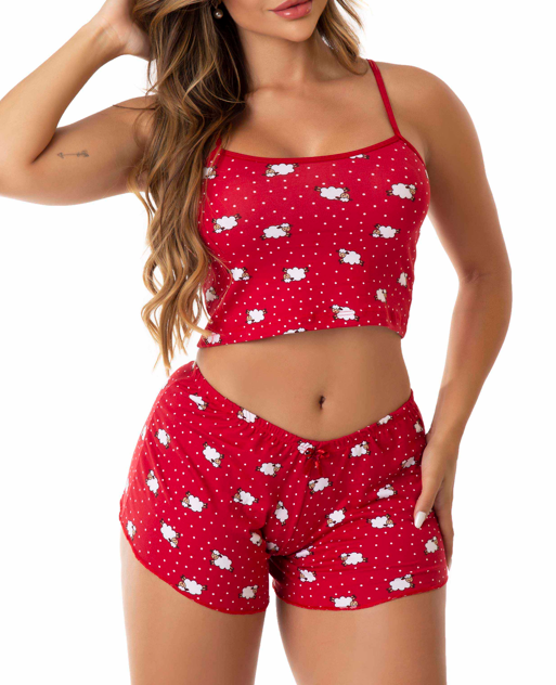 Baby Doll Feminino em Suede Estampado