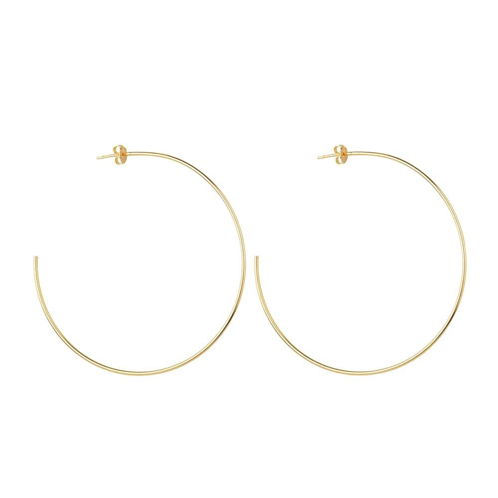 Brinco Dourado Argola Fina Grande