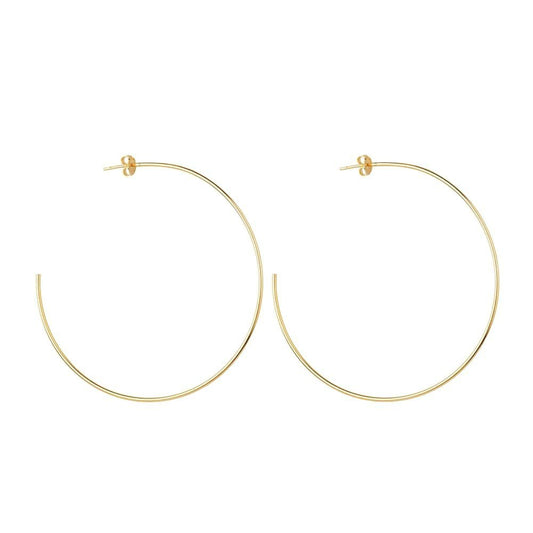 Brinco Dourado Argola Fina Grande