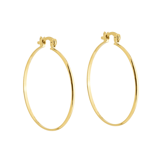 Brinco Dourado Argola Média Clássica