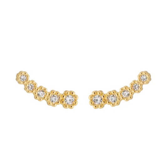 Brinco Dourado Ear Cuff com 5 Zircônias