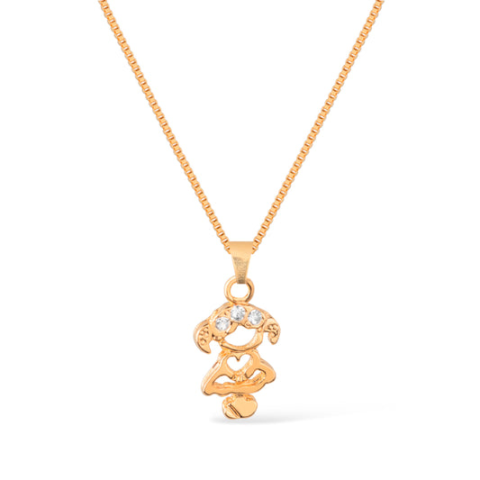 Colar Dourado Filho ou Filha com Zircônias