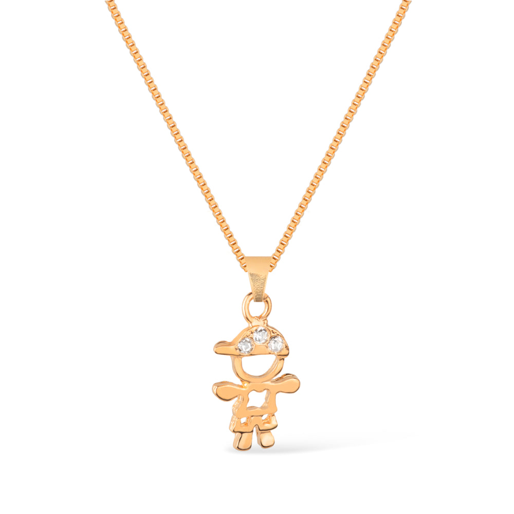 Colar Dourado Filho ou Filha com Zircônias